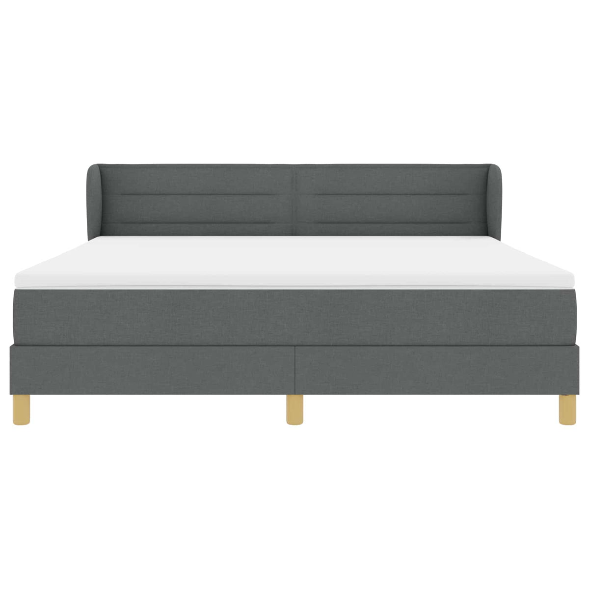 Boxspringbett mit Matratze Dunkelgrau 180 x 200 cm Stoff