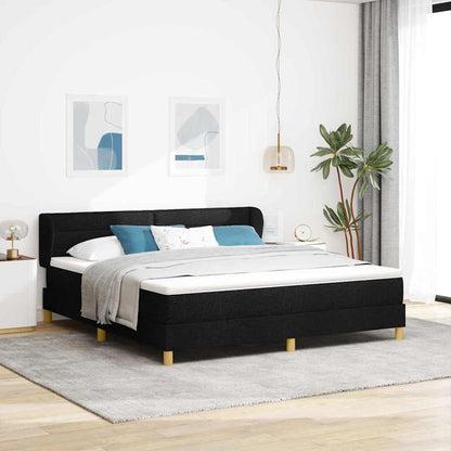 Boxspringbett mit Matratze Schwarz 180 x 200 cm Stoff