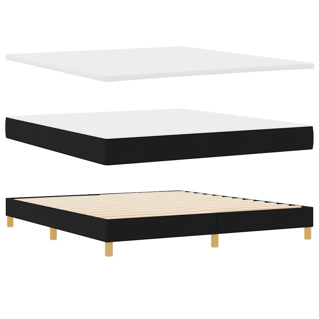 Boxspringbett mit Matratze Schwarz 180 x 200 cm Stoff