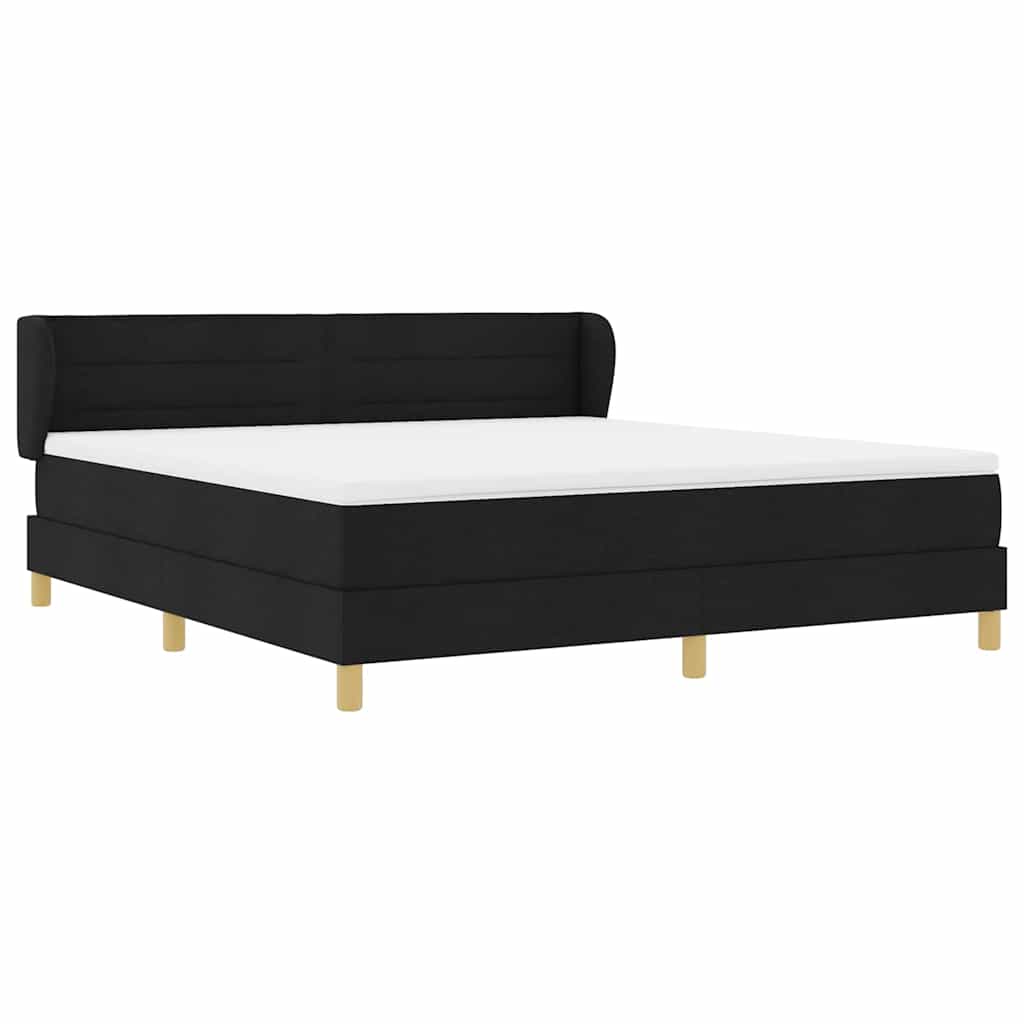 Boxspringbett mit Matratze Schwarz 180 x 200 cm Stoff