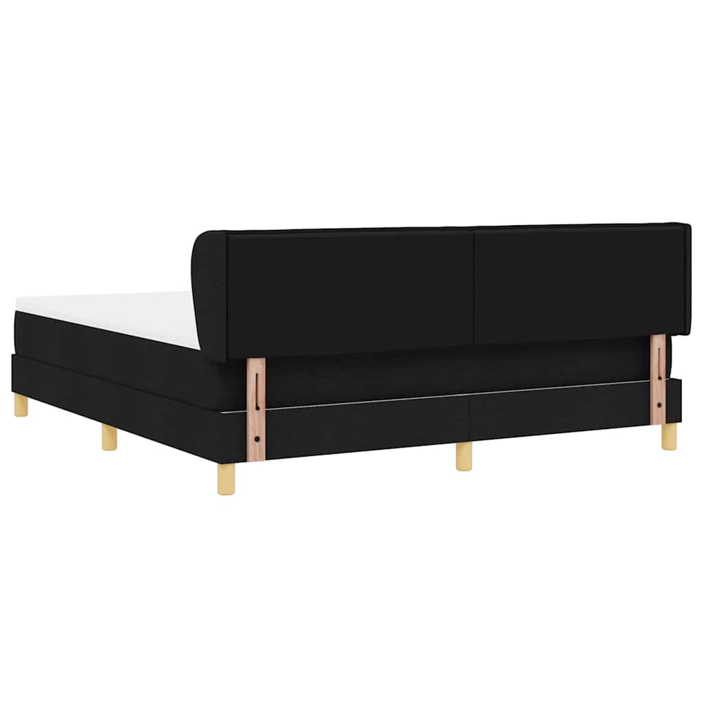 Boxspringbett mit Matratze Schwarz 180 x 200 cm Stoff