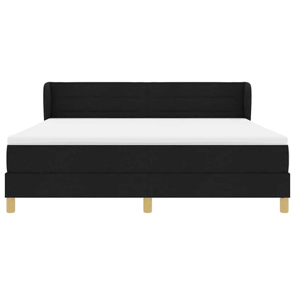 Boxspringbett mit Matratze Schwarz 180 x 200 cm Stoff