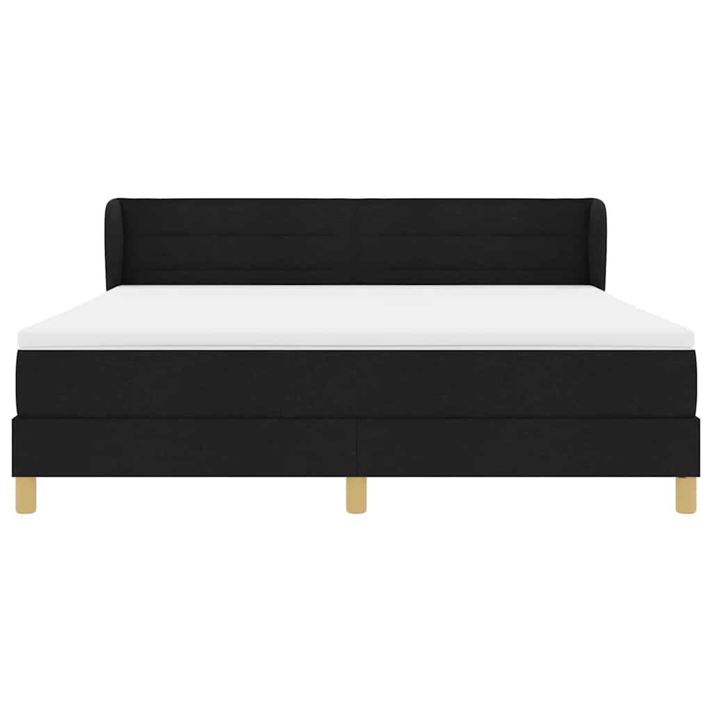 Boxspringbett mit Matratze Schwarz 180 x 200 cm Stoff