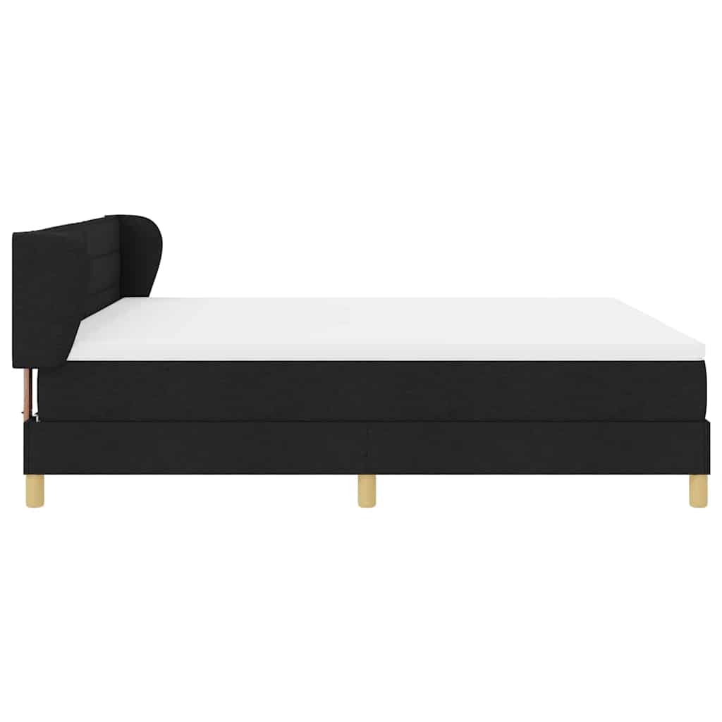 Boxspringbett mit Matratze Schwarz 180 x 200 cm Stoff