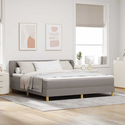 Boxspringbett mit Kopfteil Taupe 180 x 200 cm Stoff