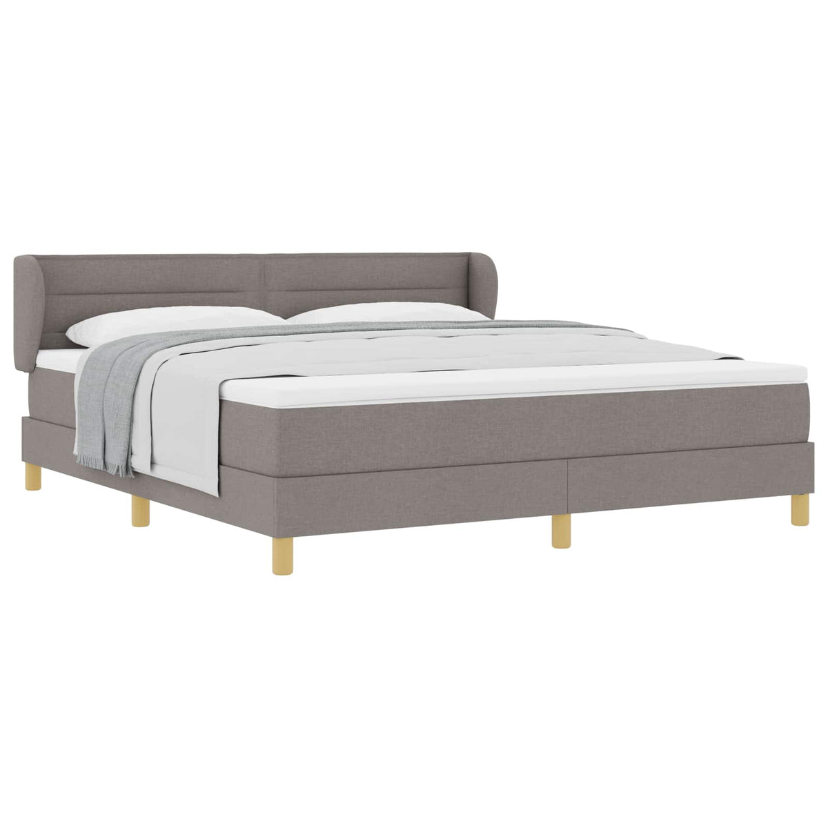 Boxspringbett mit Kopfteil Taupe 180 x 200 cm Stoff