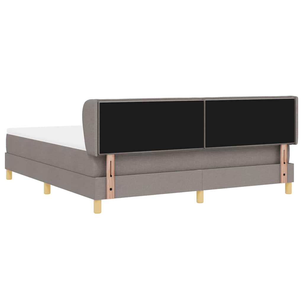 Boxspringbett mit Kopfteil Taupe 180 x 200 cm Stoff
