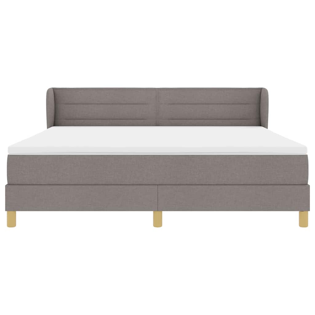 Boxspringbett mit Kopfteil Taupe 180 x 200 cm Stoff