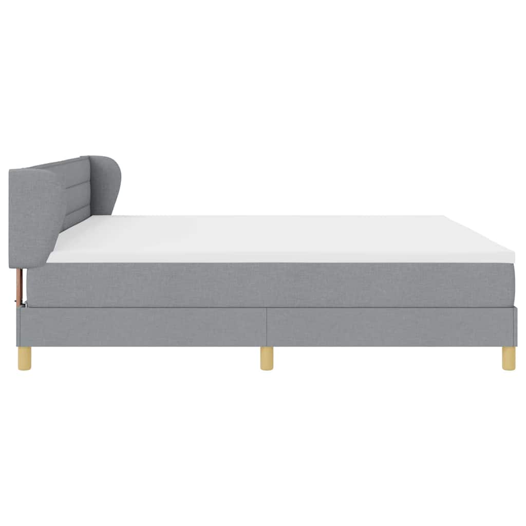 Boxspringbett mit Matratze Hellgrau 200 x 200 cm Stoff