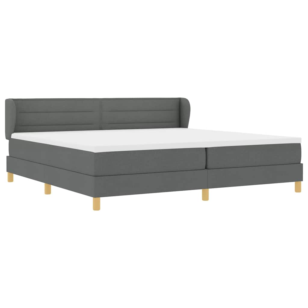 Boxspringbett mit Matratze Dunkelgrau 200 x 200 cm Stoff