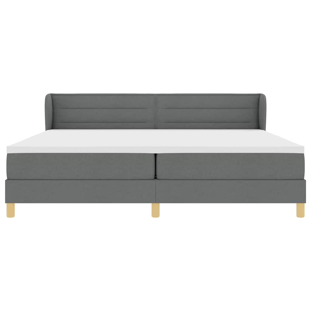 Boxspringbett mit Matratze Dunkelgrau 200 x 200 cm Stoff