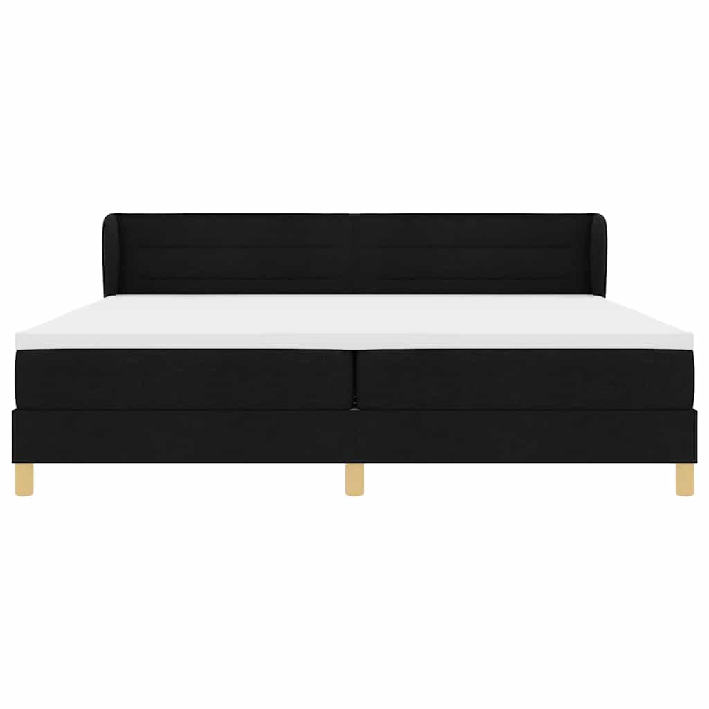 Boxspringbett mit Matratze Schwarz 200 x 200 cm Stoff