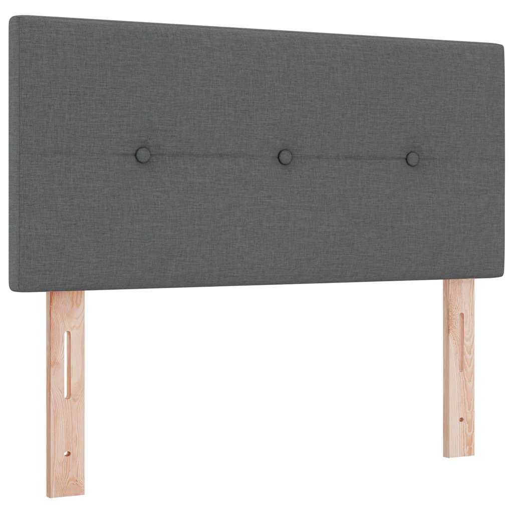 Boxspringbett mit Kopfteil Dunkelgrau 80 x 200 cm Stoff