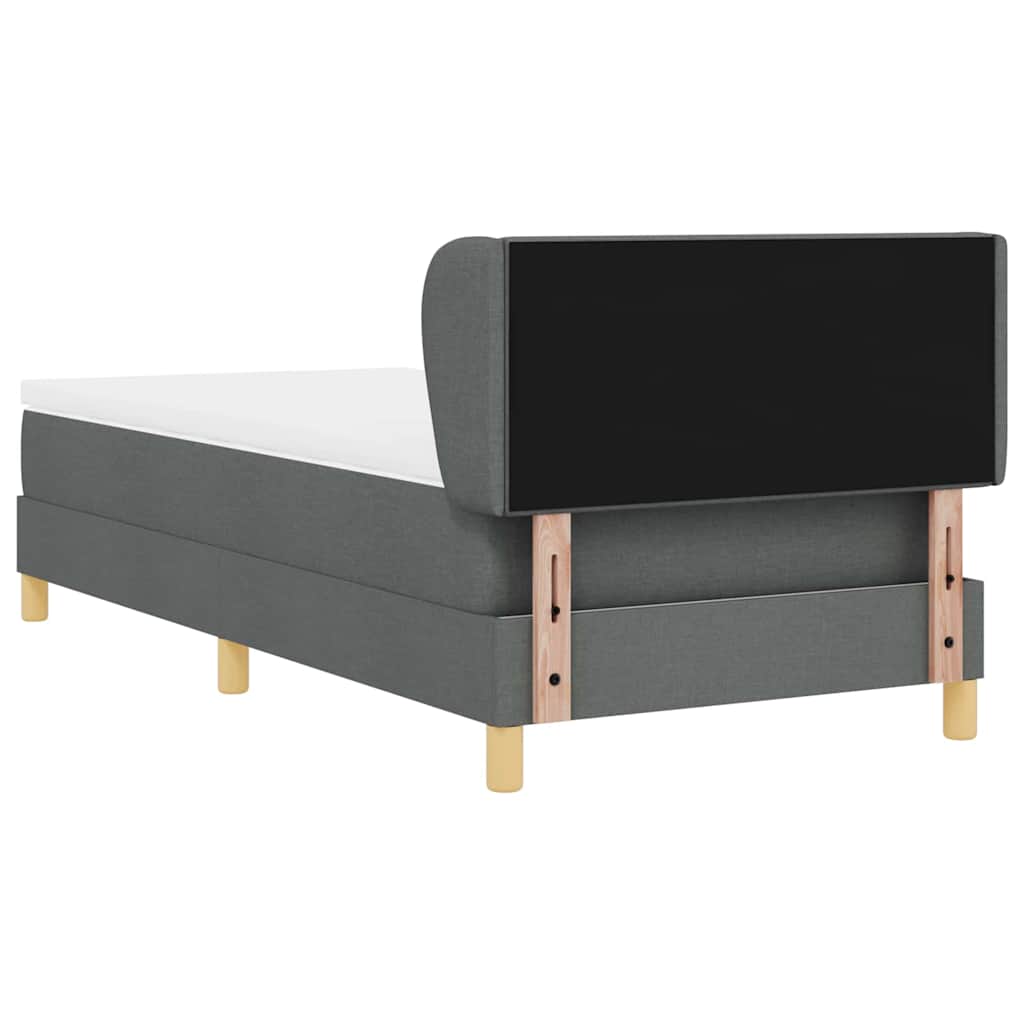 Boxspringbett mit Kopfteil Dunkelgrau 80 x 200 cm Stoff