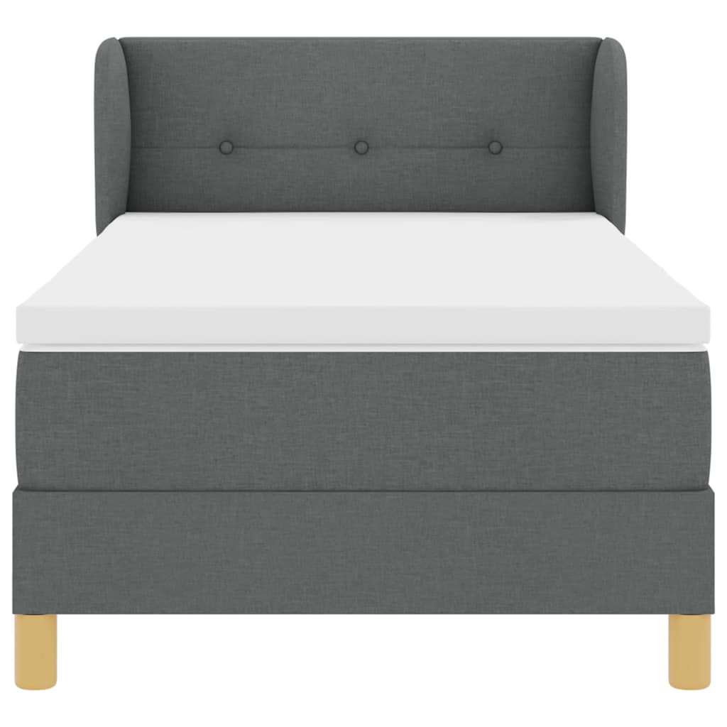 Boxspringbett mit Kopfteil Dunkelgrau 80 x 200 cm Stoff