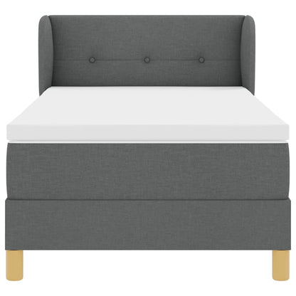 Boxspringbett mit Kopfteil Dunkelgrau 90 x 190 cm Stoff
