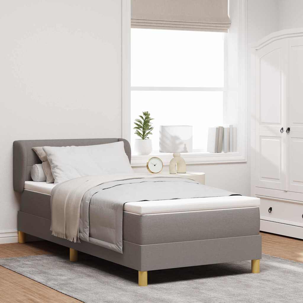 Boxspringbett mit Kopfteil Taupe 90 x 190 cm Stoff