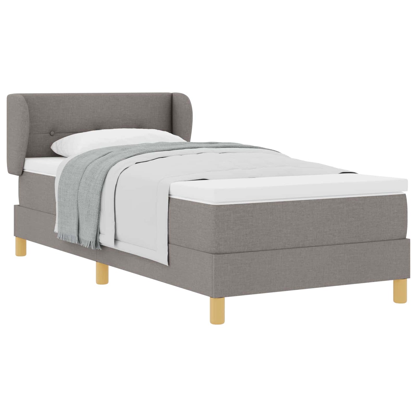 Boxspringbett mit Kopfteil Taupe 90 x 190 cm Stoff