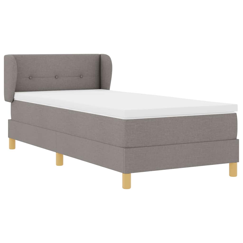 Boxspringbett mit Kopfteil Taupe 90 x 190 cm Stoff