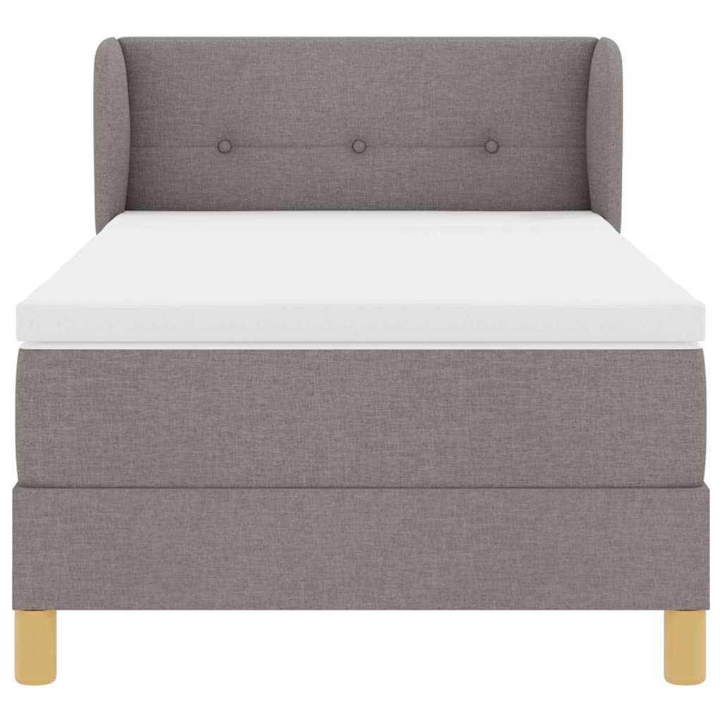 Boxspringbett mit Kopfteil Taupe 90 x 190 cm Stoff
