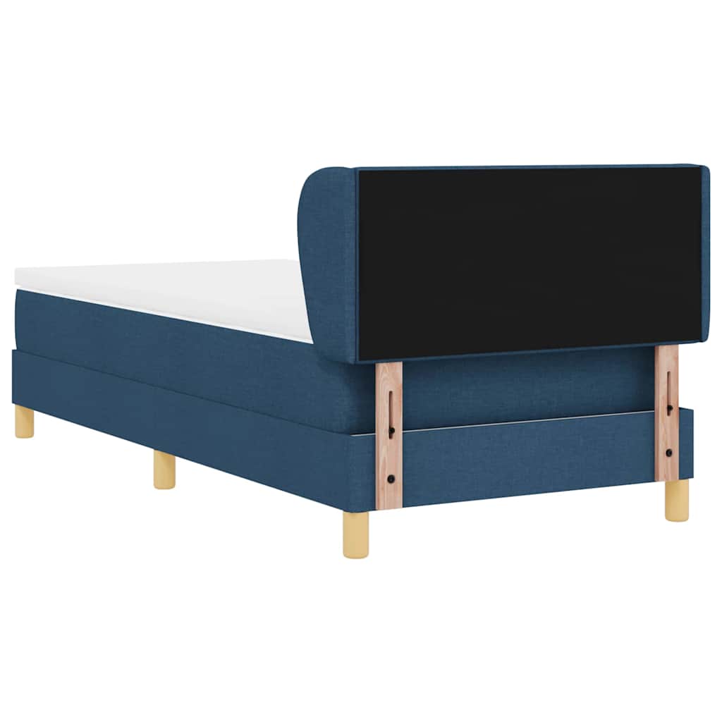 Boxspringbett mit Kopfteil Blau 90 x 200 cm Stoff