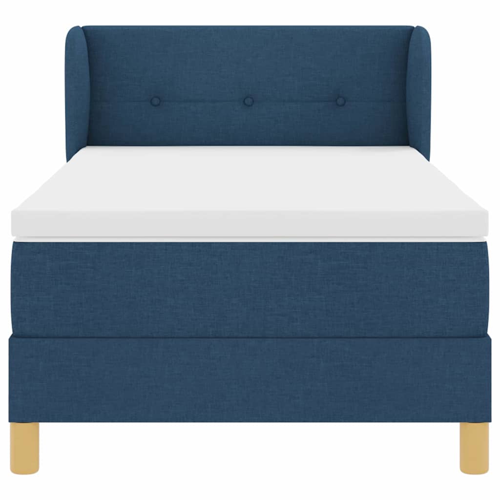 Boxspringbett mit Kopfteil Blau 90 x 200 cm Stoff