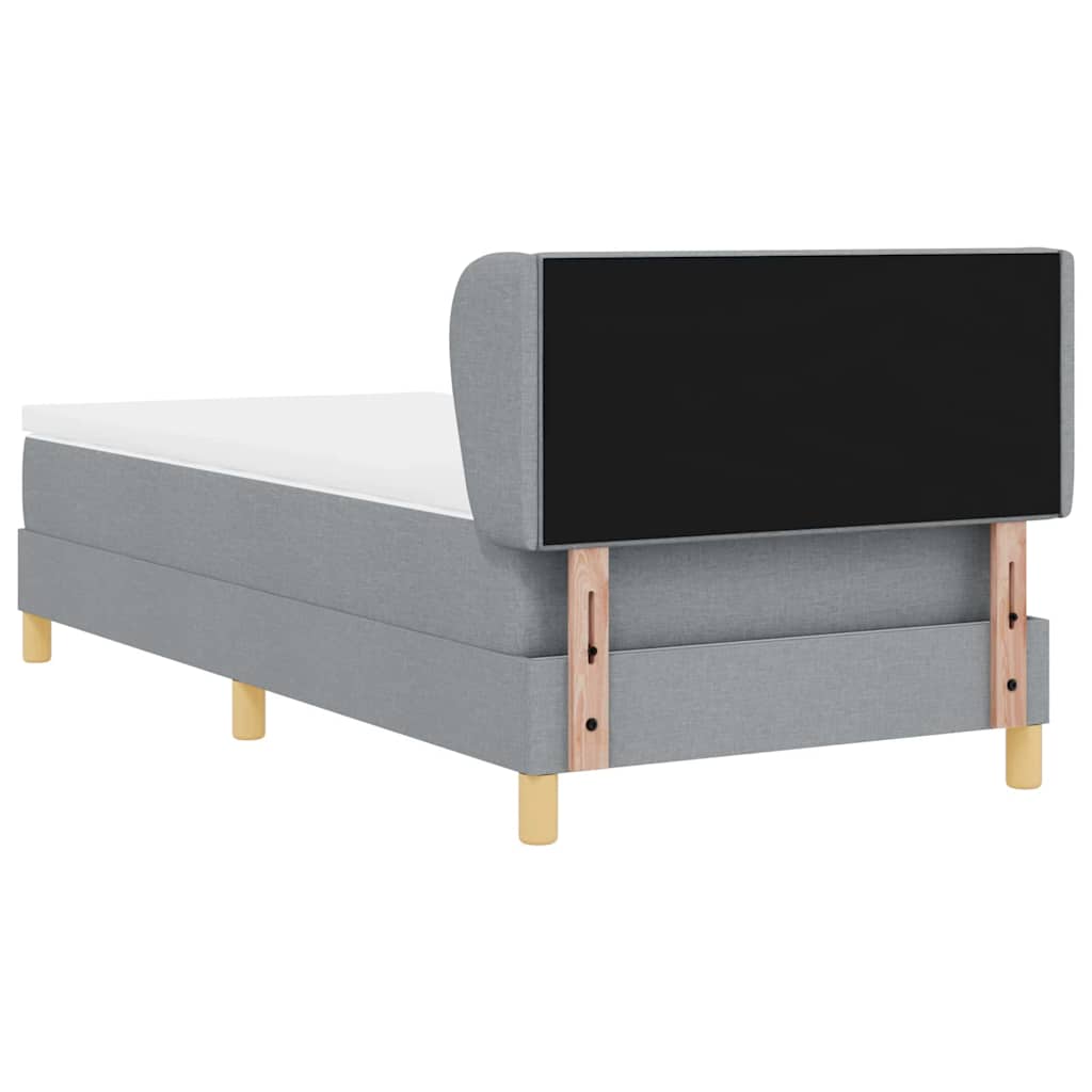 Boxspringbett mit Kopfteil Hellgrau 100 x 200 cm Stoff
