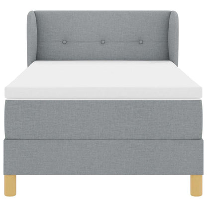 Boxspringbett mit Kopfteil Hellgrau 100 x 200 cm Stoff