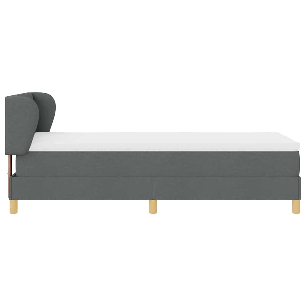 Boxspringbett mit Kopfteil Dunkelgrau 100 x 200 cm Stoff