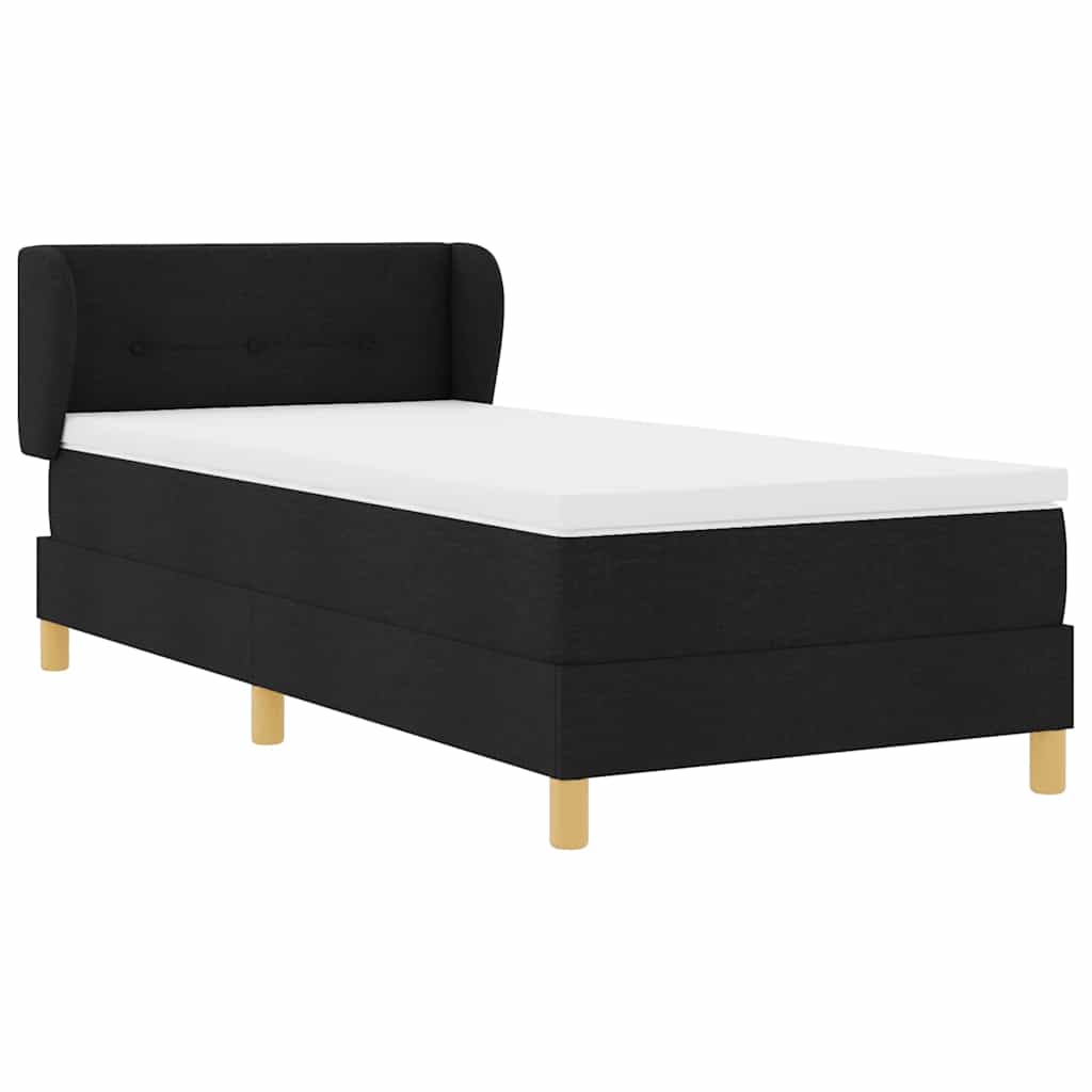 Boxspringbett mit Kopfteil Schwarz 100 x 200 cm Stoff