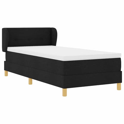 Boxspringbett mit Kopfteil Schwarz 100 x 200 cm Stoff