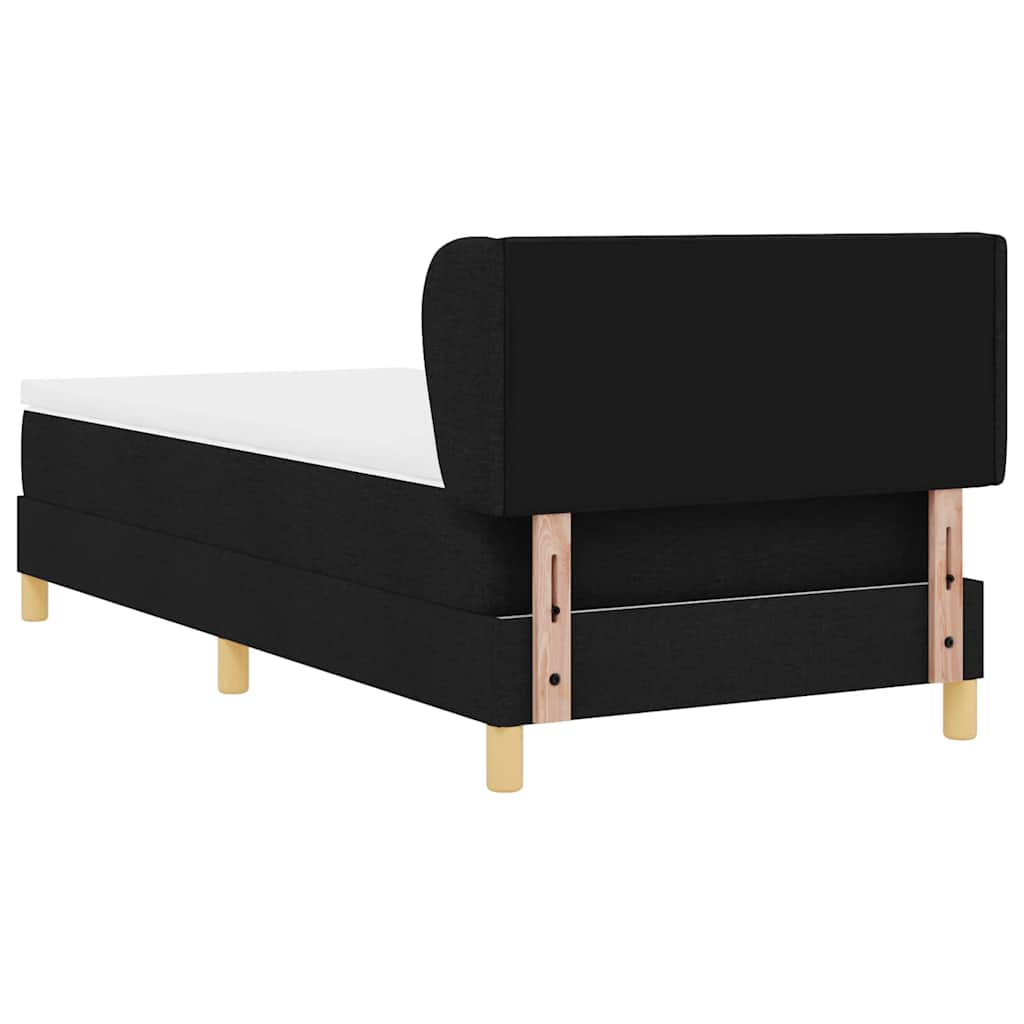 Boxspringbett mit Kopfteil Schwarz 100 x 200 cm Stoff