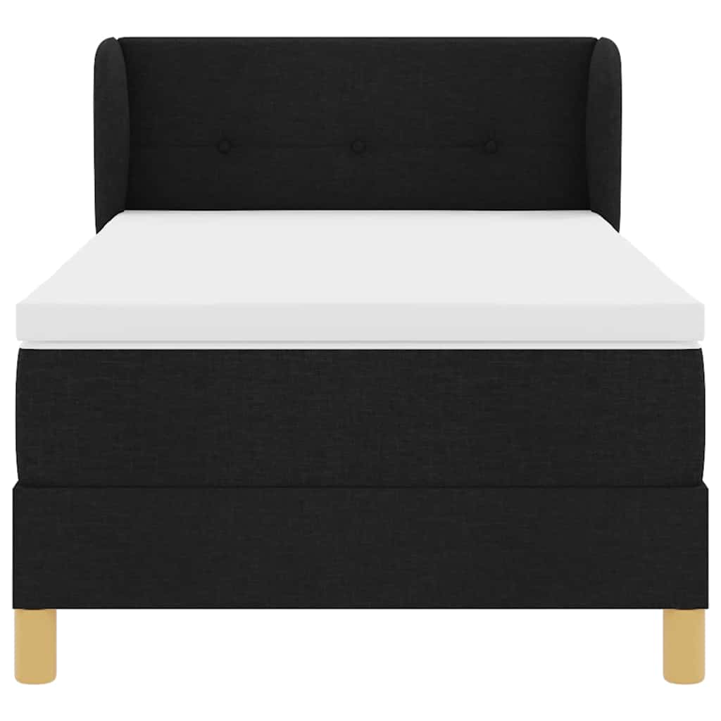 Boxspringbett mit Kopfteil Schwarz 100 x 200 cm Stoff