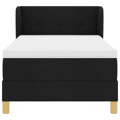 Boxspringbett mit Kopfteil Schwarz 100 x 200 cm Stoff