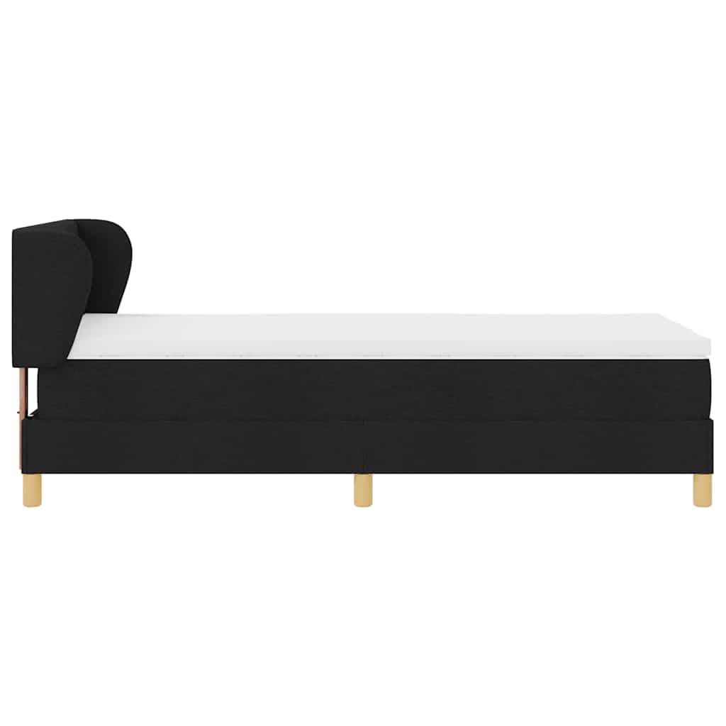 Boxspringbett mit Kopfteil Schwarz 100 x 200 cm Stoff