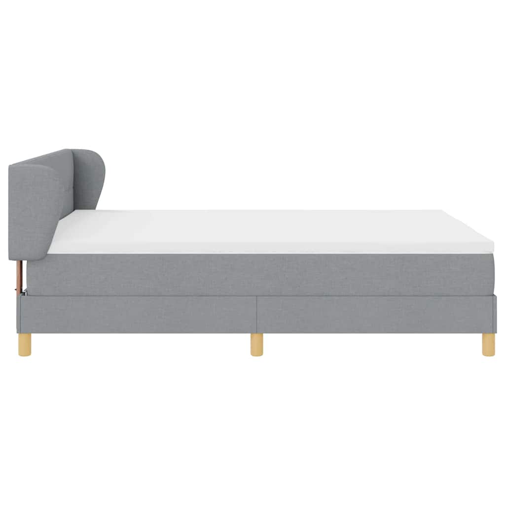 Boxspringbett mit Matratze Hellgrau 140 x 190 cm Stoff