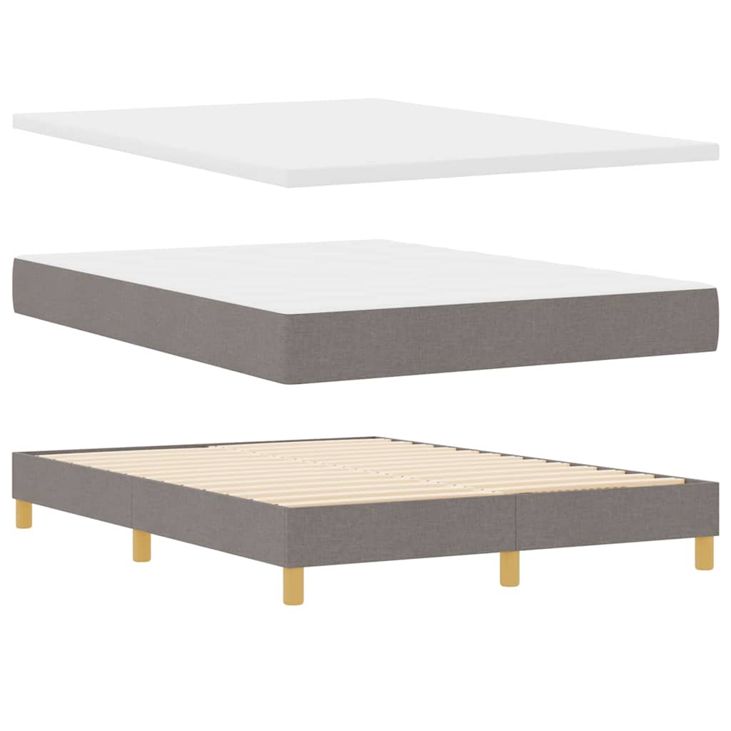 Boxspringbett mit Kopfteil Taupe 140 x 190 cm Stoff