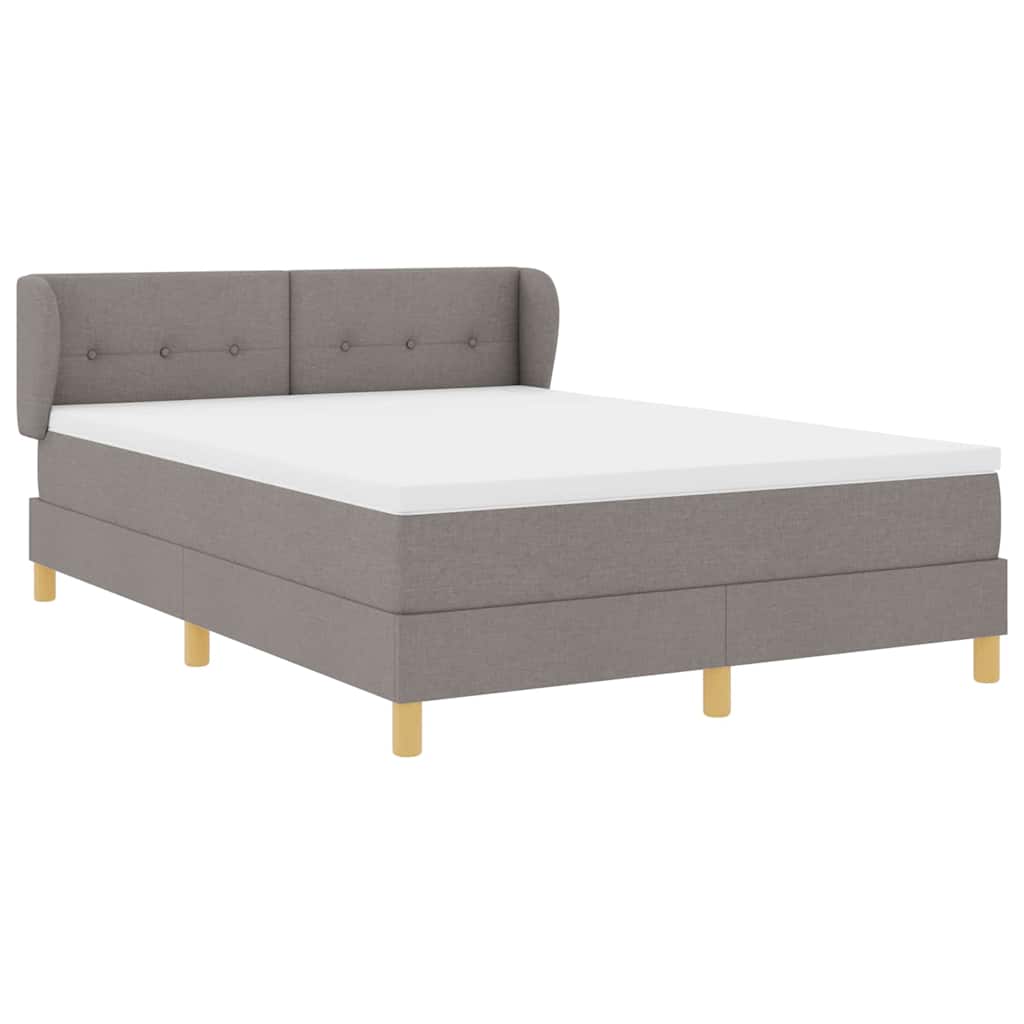 Boxspringbett mit Kopfteil Taupe 140 x 190 cm Stoff