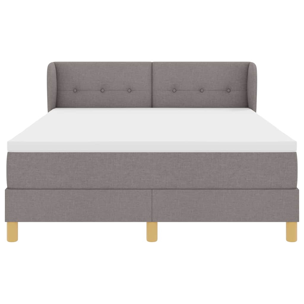 Boxspringbett mit Kopfteil Taupe 140 x 190 cm Stoff