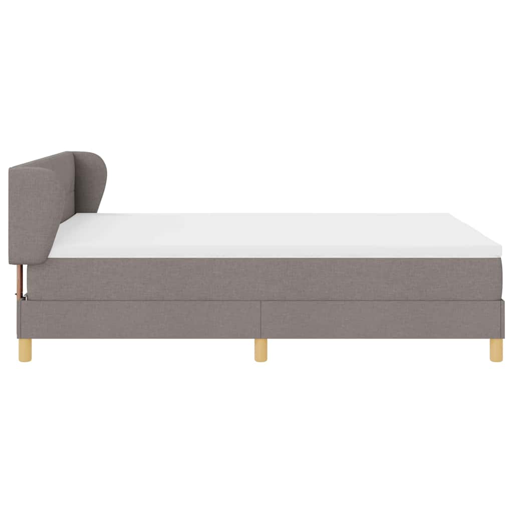 Boxspringbett mit Kopfteil Taupe 140 x 190 cm Stoff
