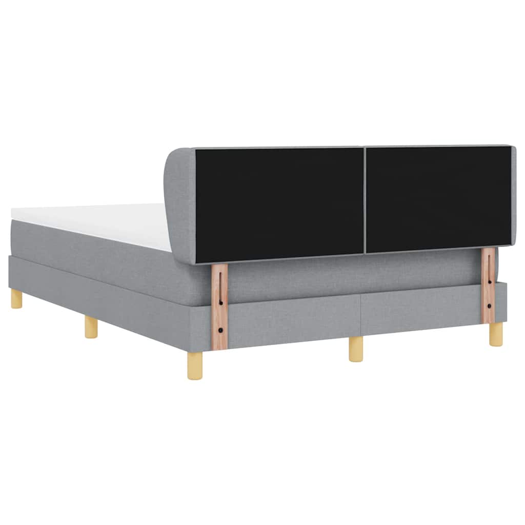 Boxspringbett mit Kopfteil Hellgrau 140 x 200 cm Stoff