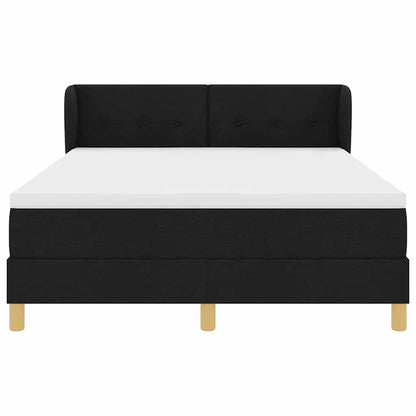 Boxspringbett mit Kopfteil Schwarz 140 x 200 cm Stoff