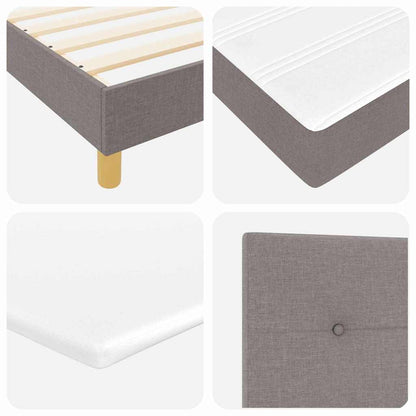 Boxspringbett mit Kopfteil Taupe 140 x 200 cm Stoff