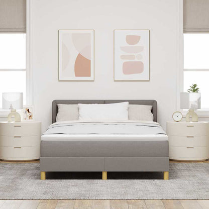 Boxspringbett mit Kopfteil Taupe 140 x 200 cm Stoff