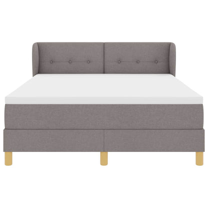 Boxspringbett mit Kopfteil Taupe 140 x 200 cm Stoff