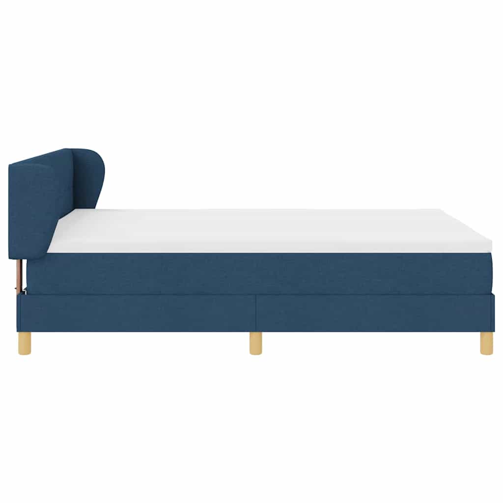 Boxspringbett mit Kopfteil Blau 140 x 200 cm Stoff