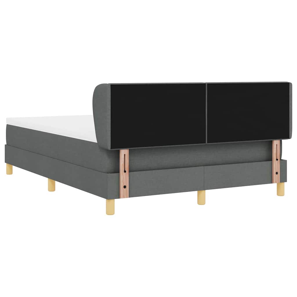 Boxspringbett mit Kopfteil Dunkelgrau 160 x 200 cm Stoff