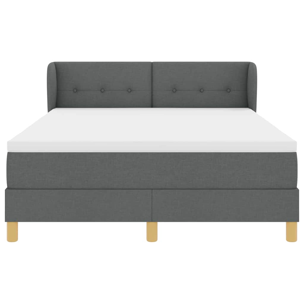 Boxspringbett mit Matratze Dunkelgrau 160 x 200 cm Stoff