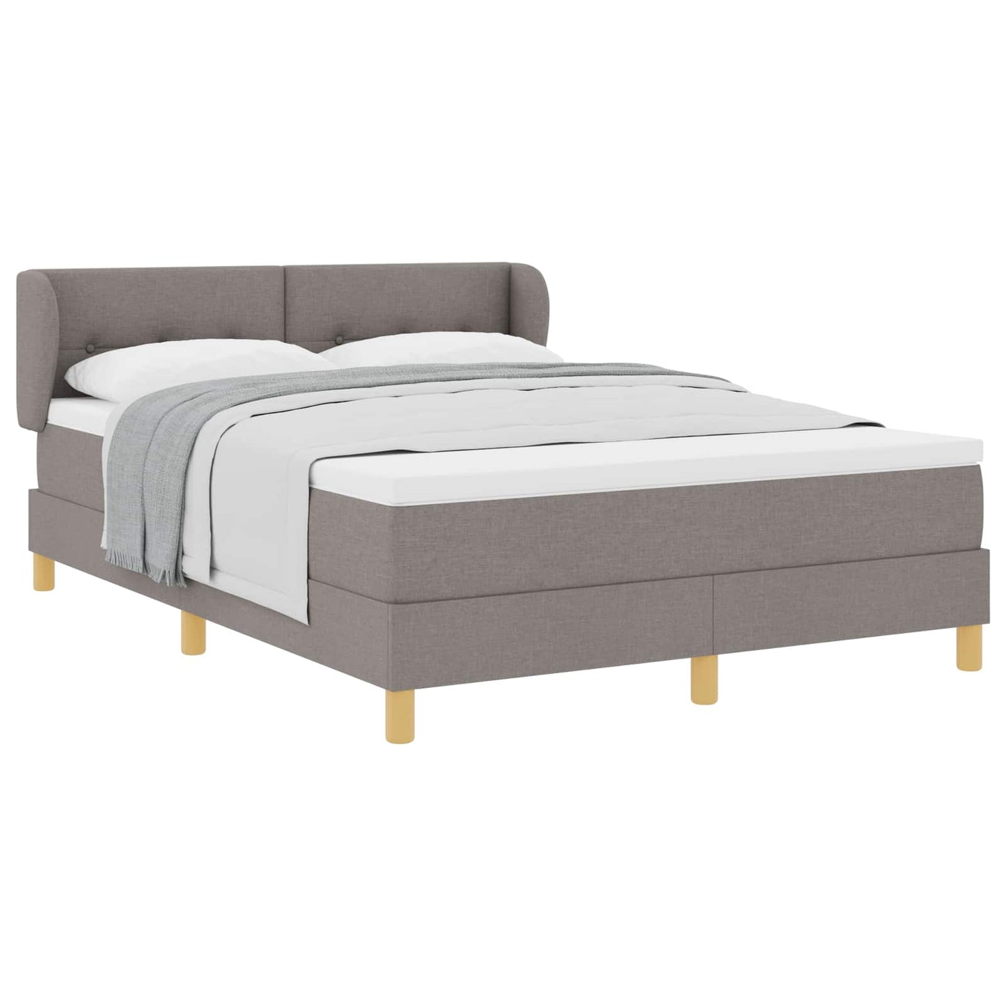 Boxspringbett mit Kopfteil Taupe 160 x 200 cm Stoff