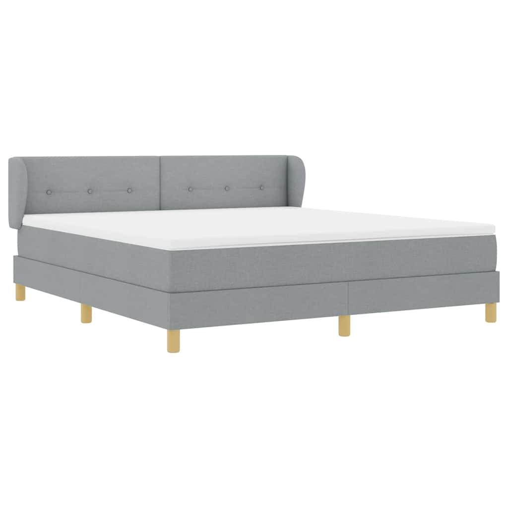 Boxspringbett mit Kopfteil Hellgrau 180 x 200 cm Stoff
